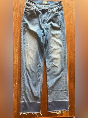 MOTHER The Maverick Understudy Jeans Size 28 Birds of Paradise Raw Hem
